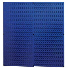 Wall Control - 32" Wide x 32" High Peg Board Storage Board - 2 Panels, Metal, Blue - Exact Tool & Supply