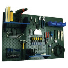 Wall Control - 48" Wide x 32" High Peg Board Kit - 3 Panels, Metal, Green/Blue - Exact Tool & Supply