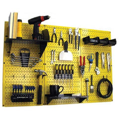 Wall Control - 48" Wide x 32" High Peg Board Kit - 3 Panels, Metal, Yellow/Black - Exact Tool & Supply