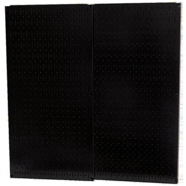 Wall Control - 32" Wide x 32" High Peg Board Storage Board - 2 Panels, Metal, Black - Exact Tool & Supply