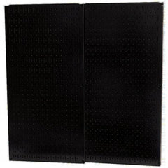 Wall Control - 32" Wide x 32" High Peg Board Storage Board - 2 Panels, Metal, Black - Exact Tool & Supply