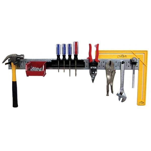 Wall Control - 32" Wide x 2-1/2" High Peg Board Kit - 2 Panels, Galvanized Steel, Galvanized/Black - Exact Tool & Supply