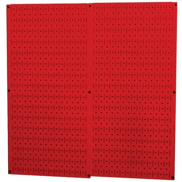 Wall Control - 32" Wide x 32" High Peg Board Storage Board - 2 Panels, Metal, Red - Exact Tool & Supply