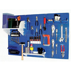 Wall Control - 48" Wide x 32" High Peg Board Kit - 3 Panels, Metal, Blue/White - Exact Tool & Supply