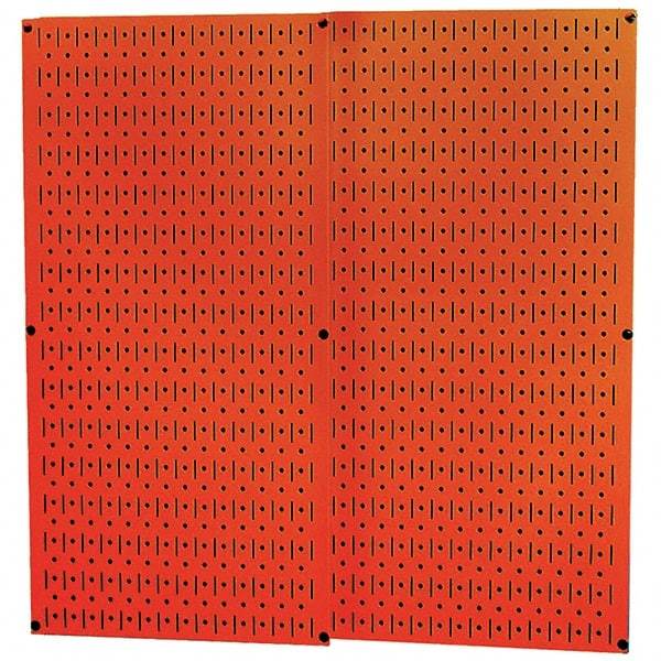 Wall Control - 32" Wide x 32" High Peg Board Storage Board - 2 Panels, Metal, Orange - Exact Tool & Supply