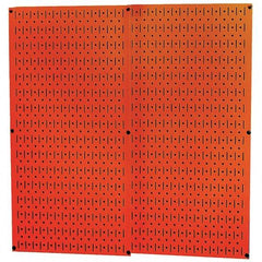 Wall Control - 32" Wide x 32" High Peg Board Storage Board - 2 Panels, Metal, Orange - Exact Tool & Supply