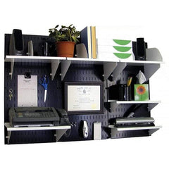 Wall Control - 48" Wide x 32" High Industrial Steel Tool Board System - 3 Panels, Metal, Black/White - Exact Tool & Supply