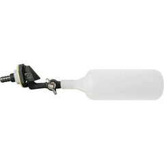 Control Devices - 1/4" Pipe, PVC, Angle Pattern-Double Seat, Mechanical Float Valve - 100 psi, Barb x Barb End Connections - Exact Tool & Supply