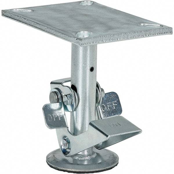 Vestil - 8" Mounting Height, Floor Truck Lock for 6" Diam Caster Wheels - 7" Retracted Clearance - Exact Tool & Supply