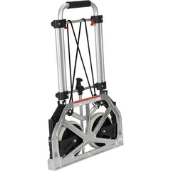 Vestil - 275 Lb Capacity 31" OAH Hand Truck - Fold Away Handle, Aluminum, Rubber Wheels - Exact Tool & Supply