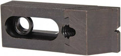 Jergens - 3-1/4" OAL x 1-1/2" Overall Width, Standard Grip Nose, Steel Manual Edge Clamp - Black Oxide Coating, 7/8" High, 1/2" Socket Cap Screw Slot, 2" Travel - Exact Tool & Supply