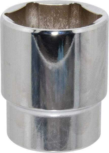 Proto - 1-3/8", 1/2" Drive, Standard Hand Socket - 6 Points, 2-1/8" OAL, Chrome Finish - Exact Tool & Supply