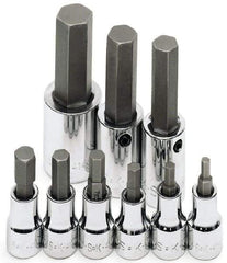 SK - 9 Piece 3/8 & 1/2" Drive Metric Hex Bit Socket Set - 4 to 17mm Hex - Exact Tool & Supply