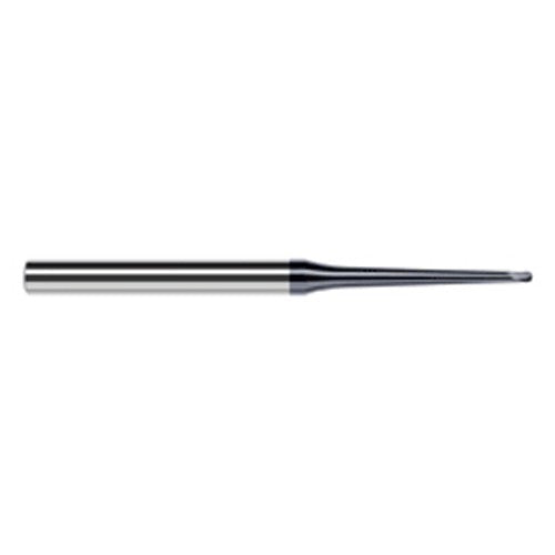 3/32″ Dia. × 1/4″ Shank × 0.074″ DOC × 3″ OAL, Carbide AlTiN, 2 Flute, Ballnose End Mill - Exact Tool & Supply