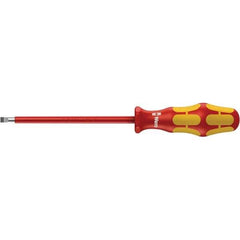 Wera - Insulated Slotted Screwdriver - 200mm Blade Length, Ergonomic Handle - Exact Tool & Supply