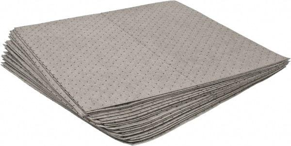 Brady SPC Sorbents - 41 Gal Capacity per Package, Universal Pad - 30" Long x 30" Wide, Gray, Polypropylene - Exact Tool & Supply