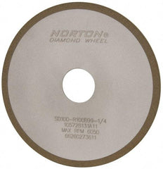 Norton - 6" Diam x 1-1/4" Hole x 1/8" Thick, 100 Grit Surface Grinding Wheel - Diamond, Type 1A1, Fine Grade, Resinoid Bond - Exact Tool & Supply