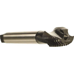 Emuge - 9/16-12 UNC 3 Flute 2BX Modified Bottoming Spiral Flute Tap - Cobalt, Oxide Finish, 3-19/32" OAL, Right Hand Flute, Right Hand Thread, Series Rekord D - Exact Tool & Supply