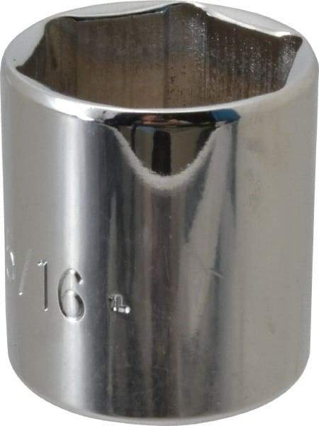 Proto - 1-5/16", 1/2" Drive, Standard Hand Socket - 6 Points, 2-1/8" OAL, Chrome Finish - Exact Tool & Supply
