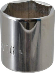 Proto - 1-5/16", 1/2" Drive, Standard Hand Socket - 6 Points, 2-1/8" OAL, Chrome Finish - Exact Tool & Supply