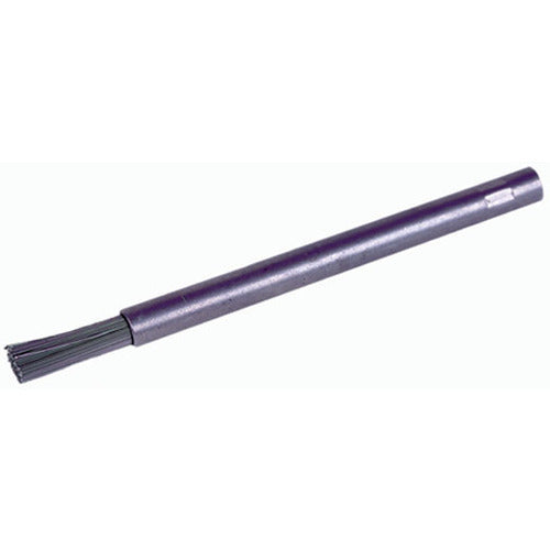 1/4″ Dia Pencil End Brush, .0104″ Stainless Steel Wire Fill, 3/4″ Trim Length, 3-3/4″ Overall Length - Exact Tool & Supply