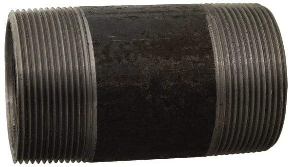 Made in USA - Schedule 80, 1/8" Diam x 60" Long Black Pipe Nipple - Threaded - Exact Tool & Supply