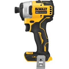 DeWALT - 20 Volt, 1/4" Drive, 1,700 In/Lb Torque, Cordless Impact Driver - Mid-Handle, 2800 RPM, Lithium-Ion, Bare Tool - Exact Tool & Supply