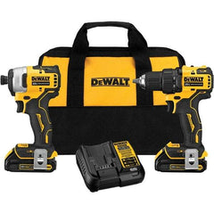 DeWALT - 20 Volt Cordless Tool Combination Kit - Includes Atomic Compact Drill/Driver & Atomic Compact 1/4" Impact Driver, Lithium-Ion Battery Included - Exact Tool & Supply