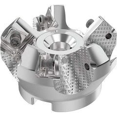 Seco - 2" Cut Diam, 3/4" Arbor Hole, 0.236" Max Depth of Cut, 48° Indexable Chamfer & Angle Face Mill - 5 Inserts, SN.. Insert, Right Hand Cut, 5 Flutes, Through Coolant, Series R220.54 - Exact Tool & Supply