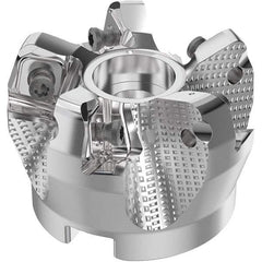 Seco - 2" Cut Diam, 3/4" Arbor Hole, 0.315" Max Depth of Cut, 71° Indexable Chamfer & Angle Face Mill - 5 Inserts, SN.. Insert, Right Hand Cut, 5 Flutes, Through Coolant, Series R220.56 - Exact Tool & Supply