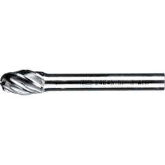 PFERD - SE-3, 3/8" Cut Diam, 1/4" Shank Diam, Carbide Aluma Cut Oval Burr - Exact Tool & Supply