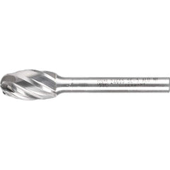 PFERD - SE-5, 1/2" Cut Diam, 1/4" Shank Diam, Carbide Aluma Cut Oval Burr - Exact Tool & Supply