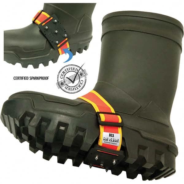 Geroline - Ice Traction Footwear Footwear Style: Strap-On Cleat Traction Type: Steel Studs - Exact Tool & Supply