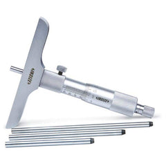 Insize USA LLC - Mechanical Depth Micrometers; Minimum Measurement (Inch): 0 ; Minimum Measurement (Decimal Inch): 0 ; Maximum Measurement (Inch): 6 ; Base Length (Decimal Inch): 3.9960 ; Features: Rods With Flat End ; Rod Type: NonRotating - Exact Tool & Supply