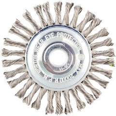 Norton - 4" OD, 5/8-11 Arbor Hole, Stringer Bead Twist Knot Stainless Steel Wheel Brush - Exact Tool & Supply