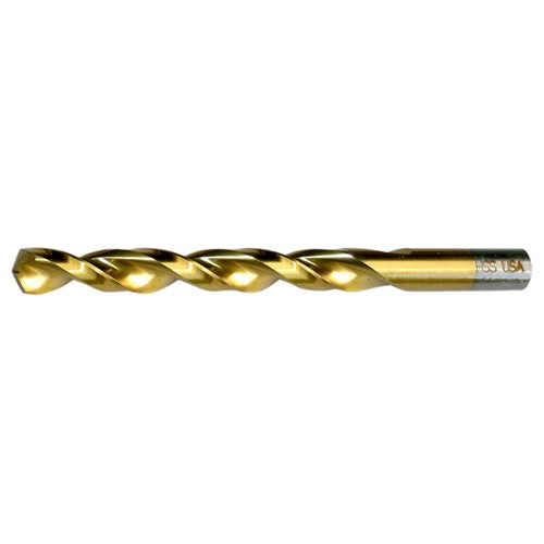6.00mm RHS / RHC HSS 135 Degree Split Point Heavy Duty Parabolic Jobber Length Drill - TiN - Exact Tool & Supply