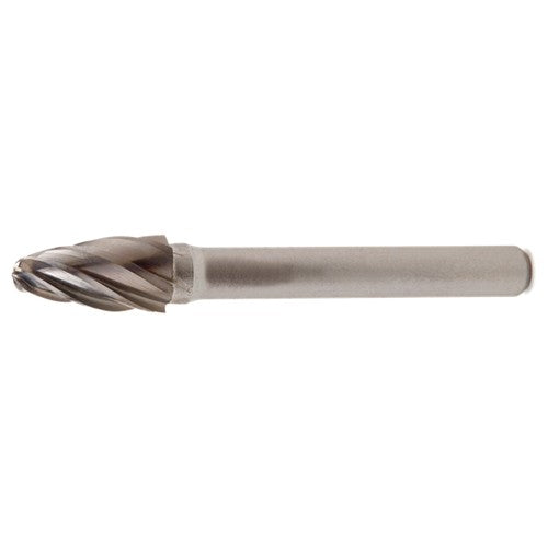 SF-6 Aluminum Cut Solid Carbide Bur-Round Nose Tree Shape - Exact Tool & Supply