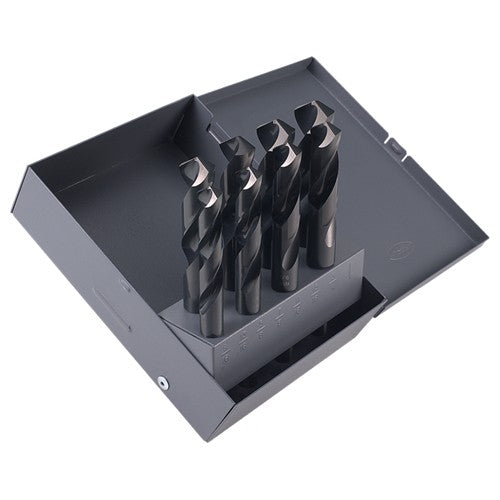 ‎9/16-1 RHS / RHC HSS 118 Degree Radial Point Silver and Deming Reduced Shank Drill Set - Steam Oxide - Exact Tool & Supply