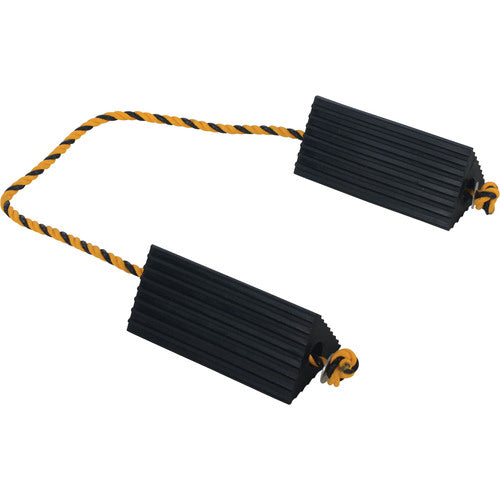 Rubber Airline Wheel Chock W/Rope 5 × 10 - Exact Tool & Supply