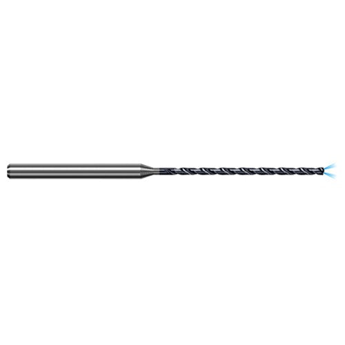 1.5 mm Dia. × 3 mm Shank × 32.5 mm Flute Length × 75 mm OAL, 20xD, 140°, AlTiN, 2xD Flute, Coolant Thru, Round Solid Carbide Drill - Exact Tool & Supply