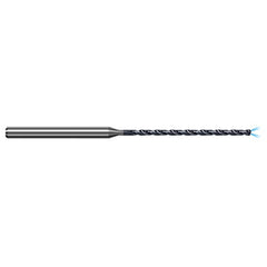 1.5 mm Dia. × 3 mm Shank × 32.5 mm Flute Length × 75 mm OAL, 20xD, 140°, AlTiN, 2xD Flute, Coolant Thru, Round Solid Carbide Drill - Exact Tool & Supply