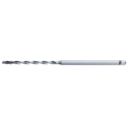 1.7 mm Dia. × 3 mm Shank × 28.9 mm Flute Length × 73 mm OAL, 12xD, IchAda, 2 Flute, No, Solid Carbide Drill - Exact Tool & Supply