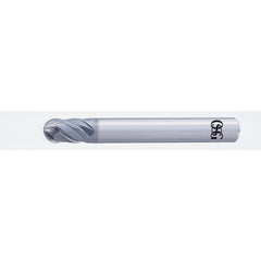 0.8 mm Dia. × 4 mm Shank × 0.6 mm DOC × 40 mm OAL, Carbide DURO, 2 Flute, Shrink Fit, Ballnose End Mill - Exact Tool & Supply