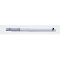 0.4 mm Dia. × 4 mm Shank × 0.3 mm DOC × 45 mm OAL, Carbide DURO, 2 Flute, Shrink Fit, Ballnose End Mill - Exact Tool & Supply