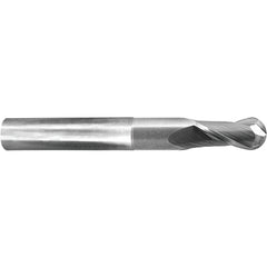 ‎5/8″ Dia. × 5/8″ Shank × 3-3/4″ DOC × 6 OAL, Carbide AlTiN, 2 Flute, Ballnose End Mill - Exact Tool & Supply