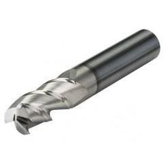 1/2 Dia. x 3 Overall Length 5-Flute .060 C/R Solid Carbide SE End Mill-Round Shank-Center Cut-Uncoated - Exact Tool & Supply