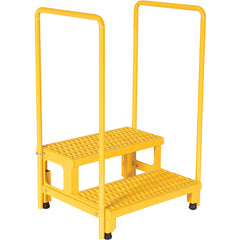 Adj Step Stand 2 Step W/Handrail 25.93 × 22.87 - Exact Tool & Supply