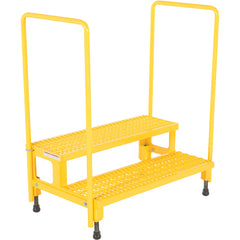 Adj Step Stand 2 Step W/Handrail 38 × 22.87 - Exact Tool & Supply