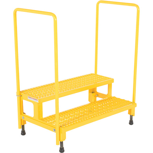 Adj Step Stand 2 Step W/Handrail 50.5 × 22.87 - Exact Tool & Supply