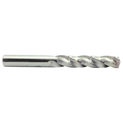 ‎F Dia. x 0.257″ Shank × 2″ Flute Length × 3-1/4″ OAL, 5xD, 150°, Bright, 3 Flute, External, Round Solid Carbide Drill - Exact Tool & Supply